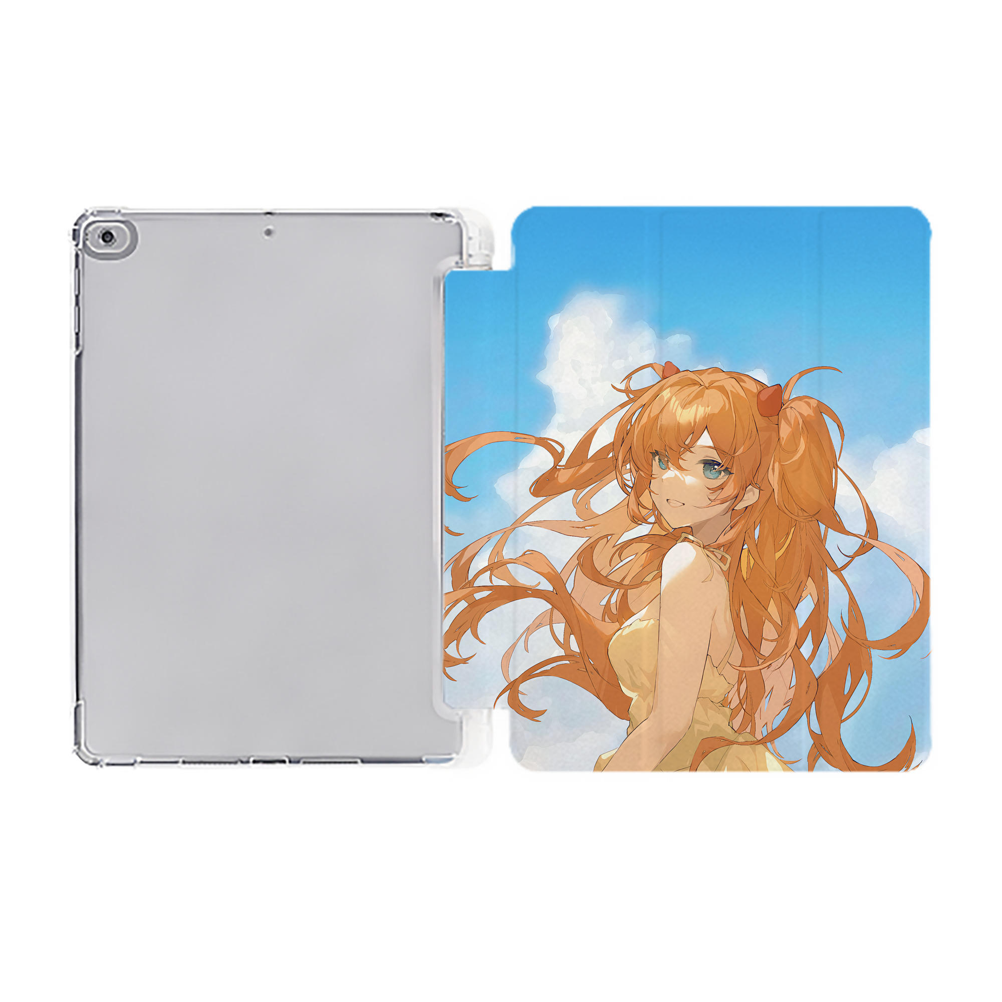 （画像用） EVA 新世紀エヴァンゲリオン IPad ケース ペン収納付き 三つ折りスタンド PUレザー×シリコン 対応機種9.5/10.5/10.9インチ